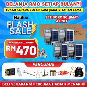 LAMPUSOLAR JALAN 100WATT SET BORONG 4 UNIT