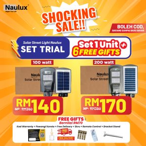 LAMPUSOLAR JALAN 200WATT SET TRIAL 1 UNIT